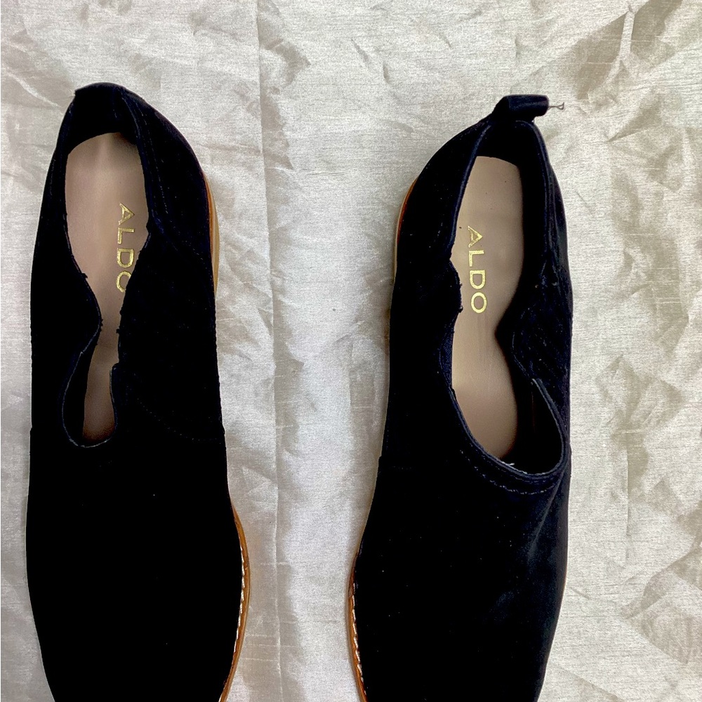ALDO, BLACK SUEDE BOOTIE
